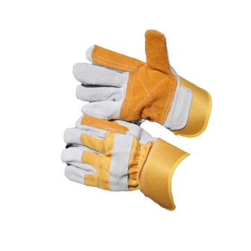 NMSAFETY algodón amarillo con guantes de cuero serraje